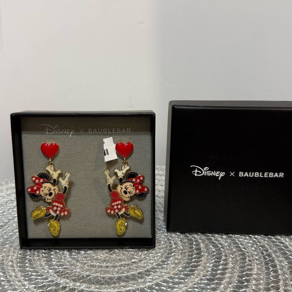 Baublebar x Disney Minnie Mouse Red and Gold Earrings NWT